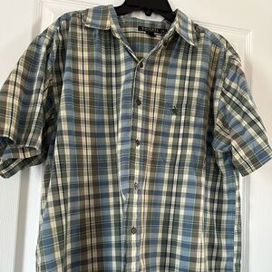Knights Sportswear Large Green Plaid Button Down